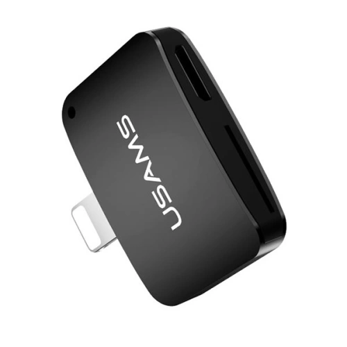 Kup USAMS US-SJ176 2in1 microUSB-Lightning Adapter + SD-Kartenleser schwarz/schwarz - USA920 - {ean13} - Sklep Home Screen
