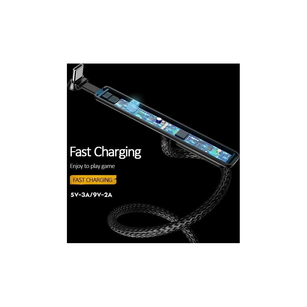 Kabel USAMS US-SJ279 Gaming U9 USB-A/USB-C 1,5m 2A/3A czarny/black