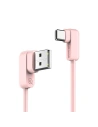 Cablul unghiular USAMS US-SJ167 U-flow USB-C/USB-A 1,2m 2A roz/pink