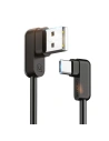 Cablu unghiular USAMS US-SJ167 U-flow USB-C/USB-A 1,2m negru/black