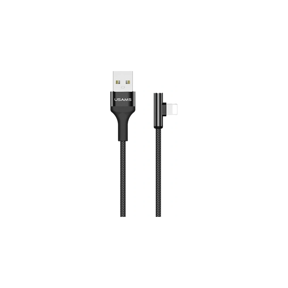 Kabel kątowy USAMS US-SJ260 U15 2A 1,2m USB-A/Lightning czarny/black
