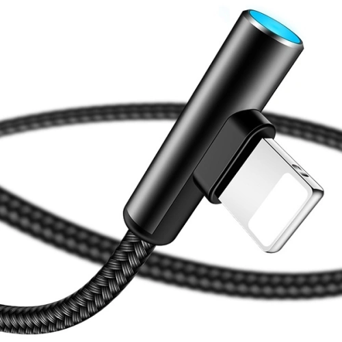 Kup USAMS US-SJ260 U15 2A 1,2m USB-A/Lightning Winkelkabel schwarz/schwarz - USA928 - {ean13} - Sklep Home Screen