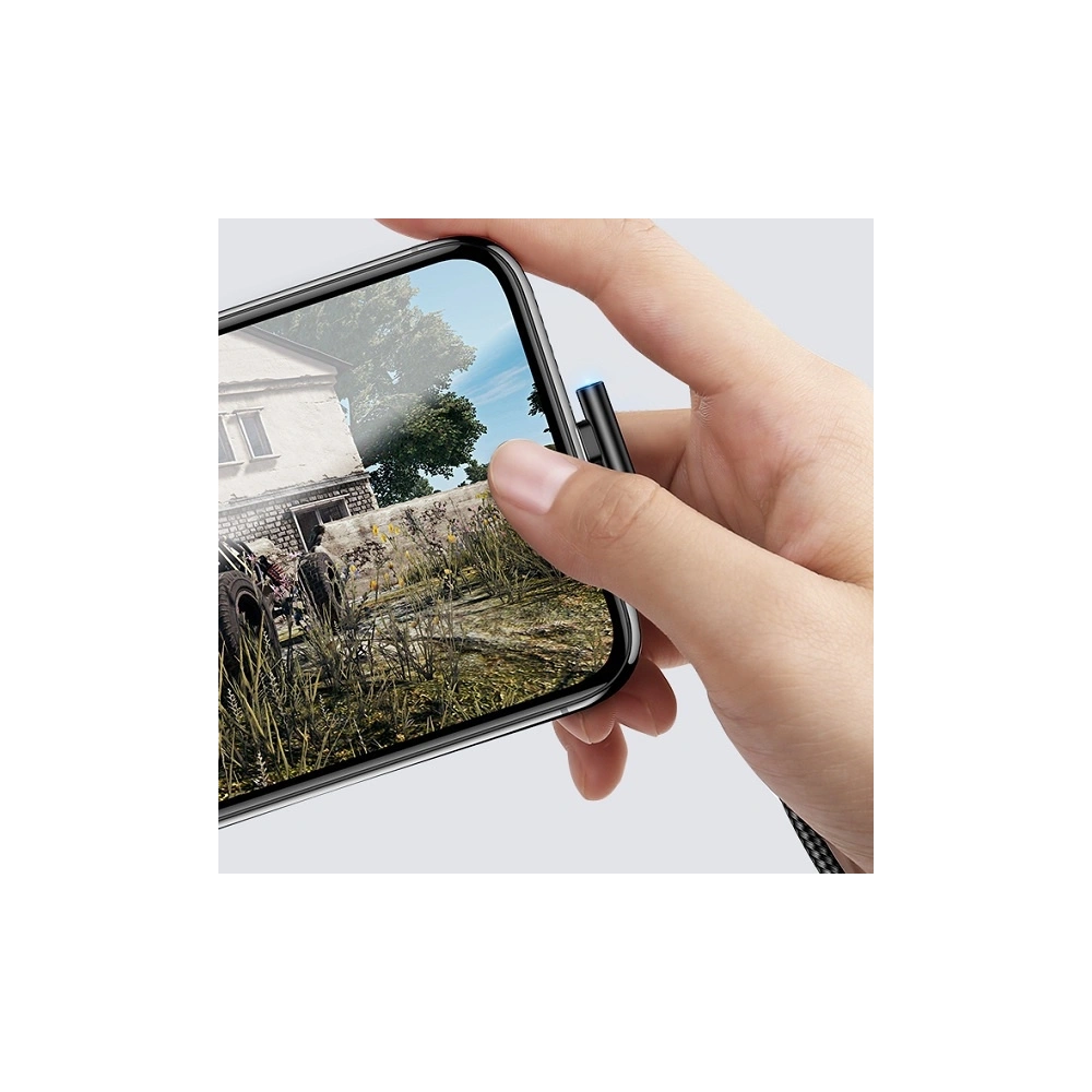 Kabel kątowy USAMS US-SJ260 U15 2A 1,2m USB-A/Lightning czarny/black