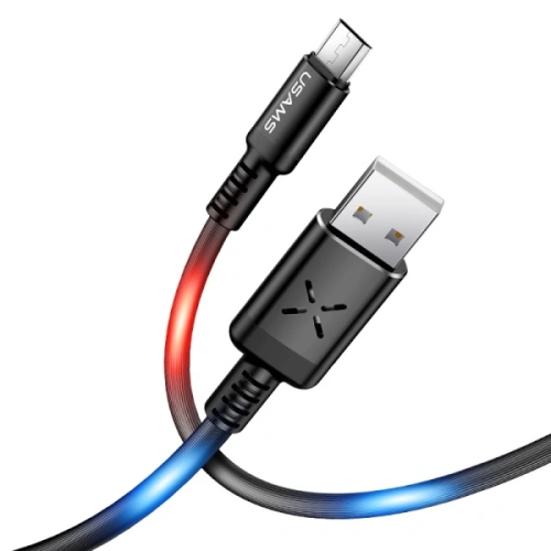 Kup Cablul USAMS US-SJ288 U16 Control Volum LED USB-A/microUSB 2A 1m negru/black - USA929 - {ean13} - Sklep Home Screen