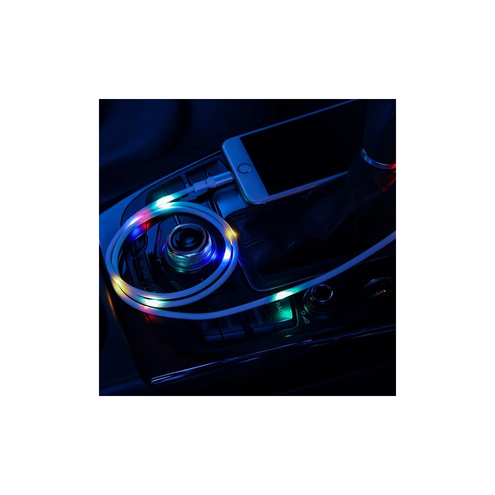 Kabel USAMS US-SJ288 U16 Volume Control LED USB-A/microUSB 2A 1m czarny/black