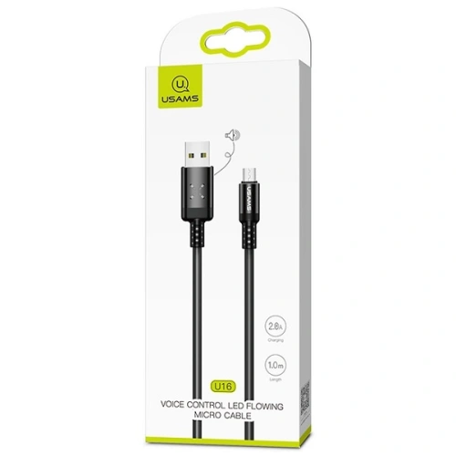 Kup Cablul USAMS US-SJ288 U16 Control Volum LED USB-A/microUSB 2A 1m negru/black - USA929 - {ean13} - Sklep Home Screen