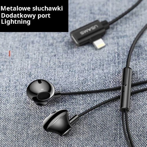 Buy USAMS US-SJ295 EP-32 Lightning Earphones black - USA931 - {ean13} - Home Screen Store Europe