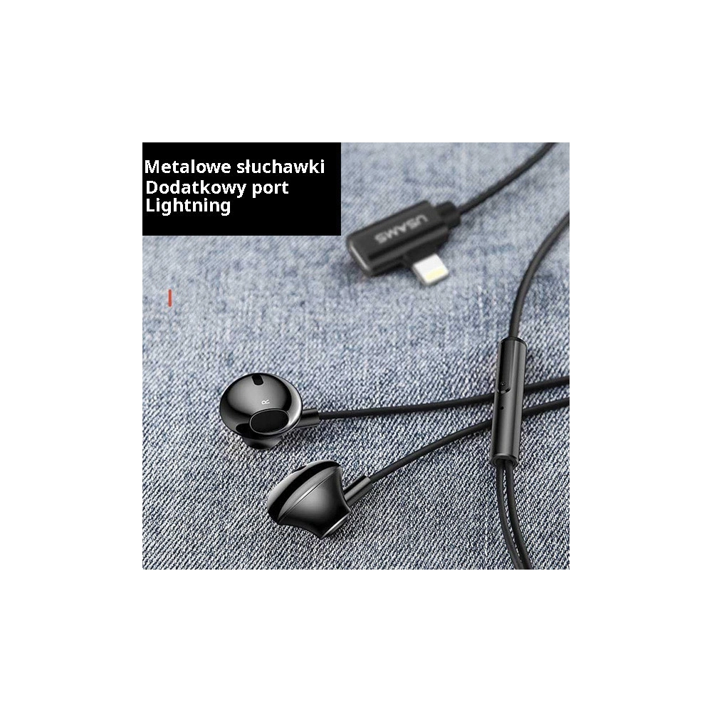 Słuchawki USAMS US-SJ295 EP-32 Lightning czarny/black