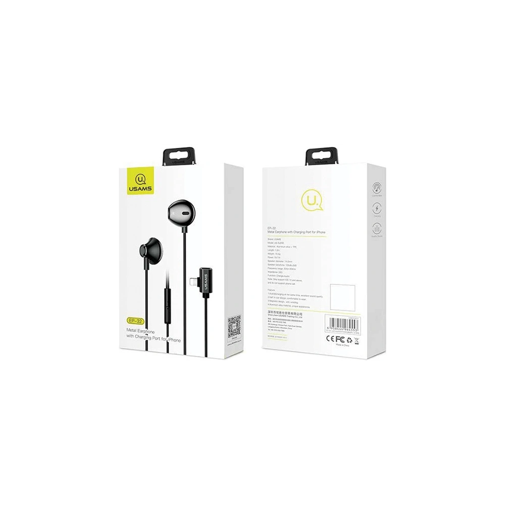 Słuchawki USAMS US-SJ295 EP-32 Lightning czarny/black