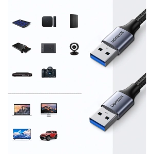 UGREEN US373 USB-A/USB-A 3.0 5Gb/s 2m szürke kábel