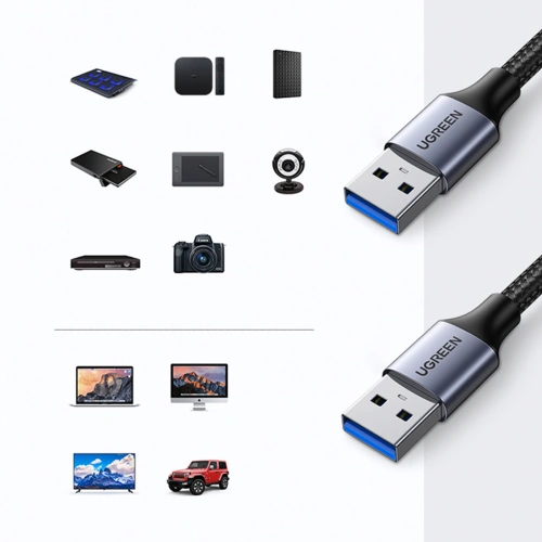 Kup Cablu UGREEN US373 USB-A/USB-A 3.0 5Gb/s 2m gri - UGR1484 - {ean13} - Sklep Home Screen