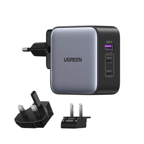 Kup Ładowarka sieciowa UGREEN CD296 GaN USB/2x USB-C 65W adapter wtyczka EU/UK/US czarna - UGR1489 - {ean13} - Sklep Home Screen