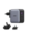 UGREEN CD296 GaN USB/2x USB-C 65W hálózati töltő EU/UK/US adapter fekete