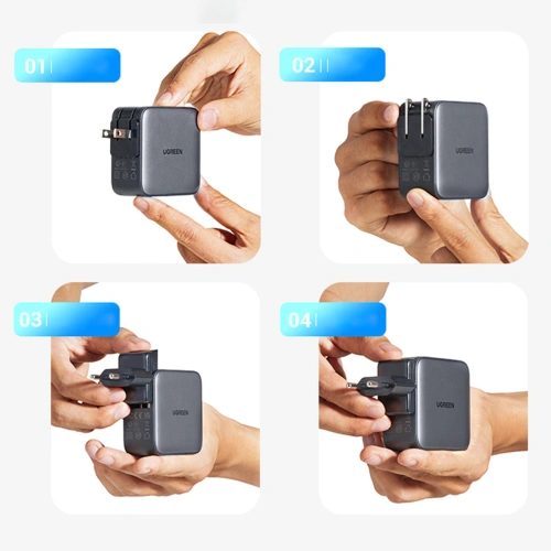 Kup Încărcătorul de rețea UGREEN CD296 GaN USB/2x USB-C 65W adaptor priză EU/UK/US negru - UGR1489 - {ean13} - Sklep Home Screen