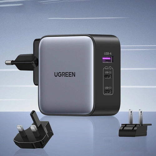 Kup Încărcătorul de rețea UGREEN CD296 GaN USB/2x USB-C 65W adaptor priză EU/UK/US negru - UGR1489 - {ean13} - Sklep Home Screen