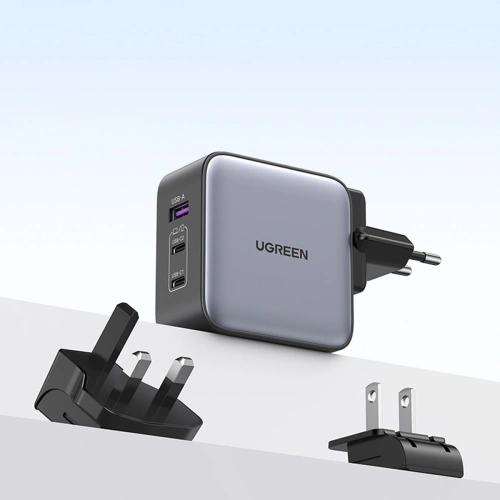 Kup Ładowarka sieciowa UGREEN CD296 GaN USB/2x USB-C 65W adapter wtyczka EU/UK/US czarna - UGR1489 - {ean13} - Sklep Home Screen
