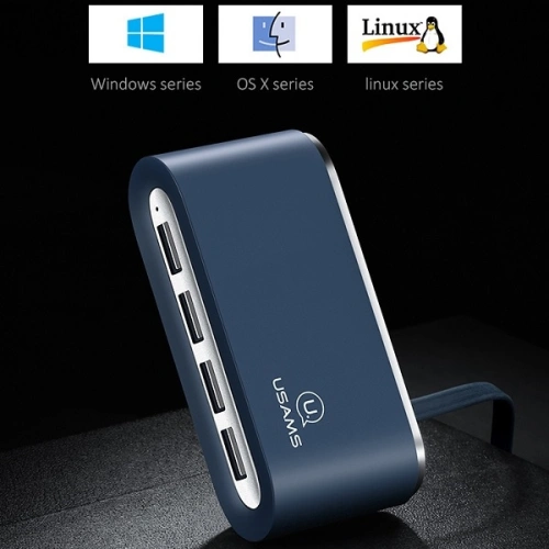 Kup USAMS-Adapter US-SJ238 HUB 4xUSB 2.0 blau/blau - USA935 - {ean13} - Sklep Home Screen