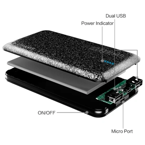 Kup USAMS US-CD21 Mosaic 10000mAh schwarz/schwarz Powerbank - USA937 - {ean13} - Sklep Home Screen