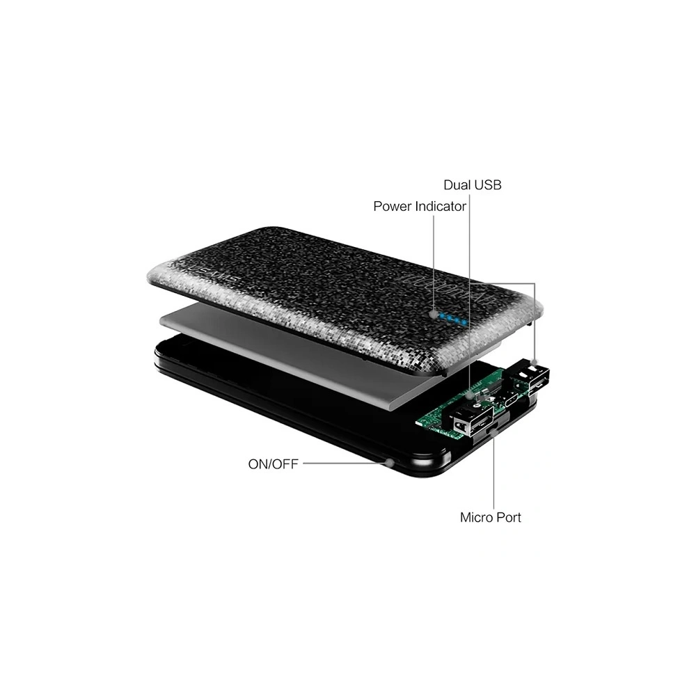 Powerbank USAMS US-CD21 Mosaic 10000mAh czarny/black