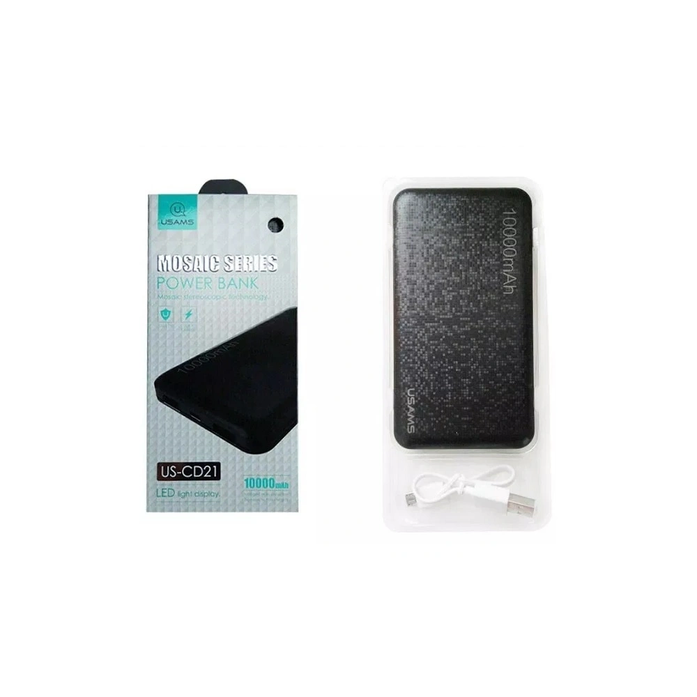 Powerbank USAMS US-CD21 Mosaic 10000mAh czarny/black