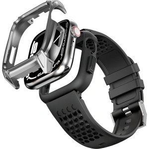 Buy Strap + case Kingxbar CYF148 2w1 Apple Watch 4/5/6/7/8/9/SE 44/45mm silver - KGX637 - {ean13} - Home Screen Store Europe
