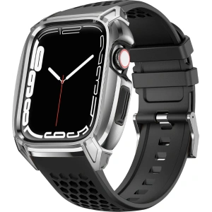 Kup Pasek + etui Kingxbar CYF148 2w1 Apple Watch 4/5/6/7/8/9/SE 44/45mm srebrne - KGX638 - {ean13} - Sklep Home Screen