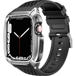 Kup Pasek + etui Kingxbar CYF148 2w1 Apple Watch 4/5/6/7/8/9/SE 44/45mm srebrne - KGX638 - {ean13} - Sklep Home Screen
