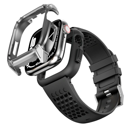 Buy Strap + case Kingxbar CYF148 2w1 Apple Watch 4/5/6/7/8/9/SE 44/45mm silver - KGX638 - {ean13} - Home Screen Store Europe