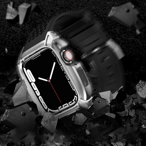 Kup Pasek + etui Kingxbar CYF148 2w1 Apple Watch 4/5/6/7/8/9/SE 44/45mm ezüst - KGX638 - {ean13} - Sklep Home Screen