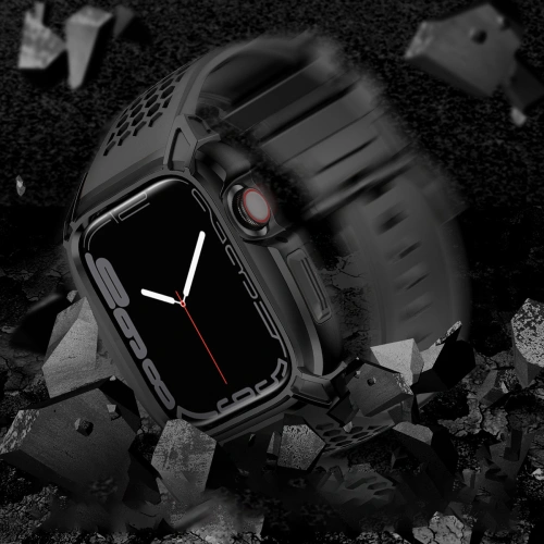 Buy Belt + case Kingxbar CYF148 2w1 Apple Watch 4/5/6/7/8/9/SE 44/45mm black - KGX639 - {ean13} - Home Screen Store Europe
