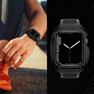 Kup Pasek + etui Kingxbar CYF148 2w1 Apple Watch 4/5/6/7/8/9/SE 44/45mm czarne - KGX639 - {ean13} - Sklep Home Screen
