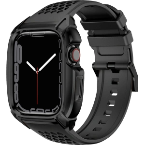 Kup Pasek + etui Kingxbar CYF148 2w1 Apple Watch 4/5/6/7/8/9/SE 44/45mm czarne - KGX640 - {ean13} - Sklep Home Screen