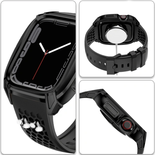 Buy Belt + case Kingxbar CYF148 2w1 Apple Watch 4/5/6/7/8/9/SE 44/45mm black - KGX640 - {ean13} - Home Screen Store Europe