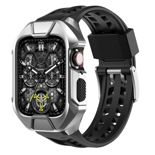 Kup Pasek + etui Kingxbar CYF136 2w1 Apple Watch 4/5/6/7/8/9/SE 44/45mm ezüst - KGX642 - {ean13} - Sklep Home Screen
