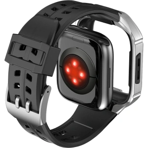 Kup Pasek + etui Kingxbar CYF136 2w1 Apple Watch 4/5/6/7/8/9/SE 44/45mm srebrne - KGX642 - {ean13} - Sklep Home Screen