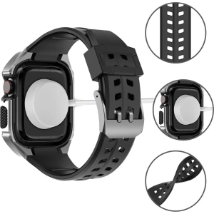 Buy Belt + case Kingxbar CYF136 2w1 Apple Watch 4/5/6/7/8/9/SE 44/45mm silver - KGX642 - {ean13} - Home Screen Store Europe