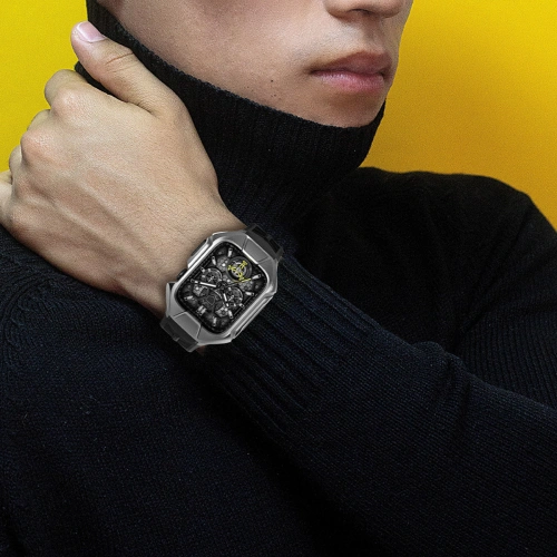 Kup Pasek + etui Kingxbar CYF136 2w1 Apple Watch 4/5/6/7/8/9/SE 44/45mm srebrne - KGX642 - {ean13} - Sklep Home Screen