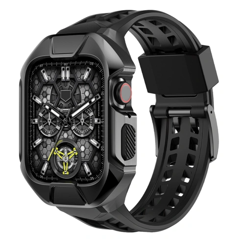 Buy Belt + case Kingxbar CYF136 2w1 Apple Watch 4/5/6/7/8/9/SE 44/45mm black - KGX644 - {ean13} - Home Screen Store Europe