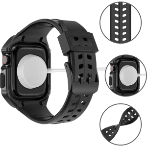Buy Belt + case Kingxbar CYF136 2w1 Apple Watch 4/5/6/7/8/9/SE 44/45mm black - KGX644 - {ean13} - Home Screen Store Europe