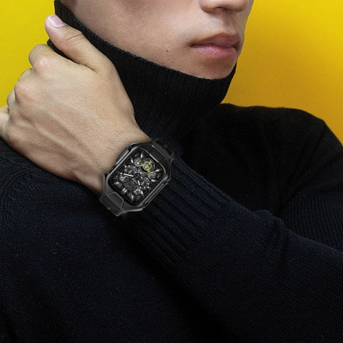 Kup Pasek + etui Kingxbar CYF136 2w1 Apple Watch 4/5/6/7/8/9/SE 44/45mm czarne - KGX644 - {ean13} - Sklep Home Screen