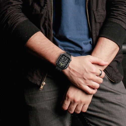 Buy Belt + case Kingxbar CYF136 2w1 Apple Watch 4/5/6/7/8/9/SE 44/45mm black - KGX644 - {ean13} - Home Screen Store Europe