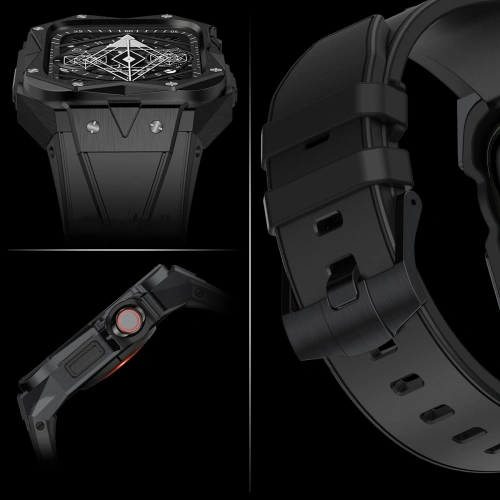 Buy Belt + case Kingxbar CYF140 2w1 Apple Watch 4/5/6/7/8/9/SE 44/45mm black - KGX645 - {ean13} - Home Screen Store Europe