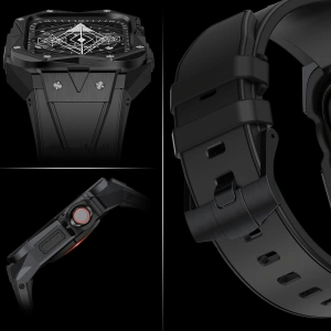 Buy Belt + case Kingxbar CYF140 2w1 Apple Watch 4/5/6/7/8/9/SE 44/45mm black - KGX646 - {ean13} - Home Screen Store Europe