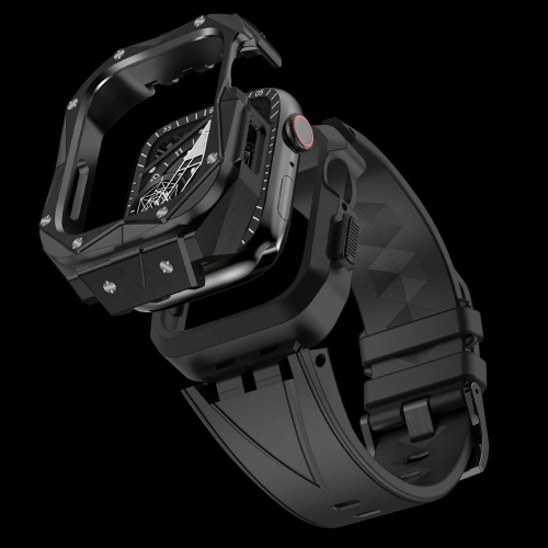 Kup Pasek + etui Kingxbar CYF140 2w1 Apple Watch 4/5/6/7/8/9/SE 44/45mm srebrne - KGX648 - {ean13} - Sklep Home Screen