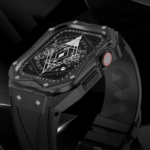 Kup Pásek + etui Kingxbar CYF140 2w1 Apple Watch 4/5/6/7/8/9/SE 44/45mm stříbrné - KGX648 - {ean13} - Sklep Home Screen