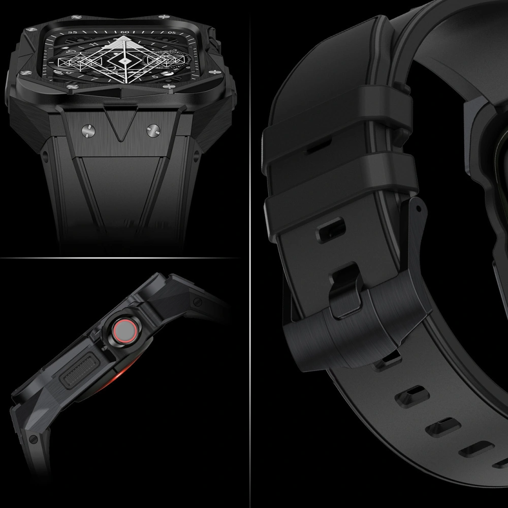 Pasek + etui Kingxbar CYF140 2w1 Apple Watch 4/5/6/7/8/9/SE 44/45mm złote