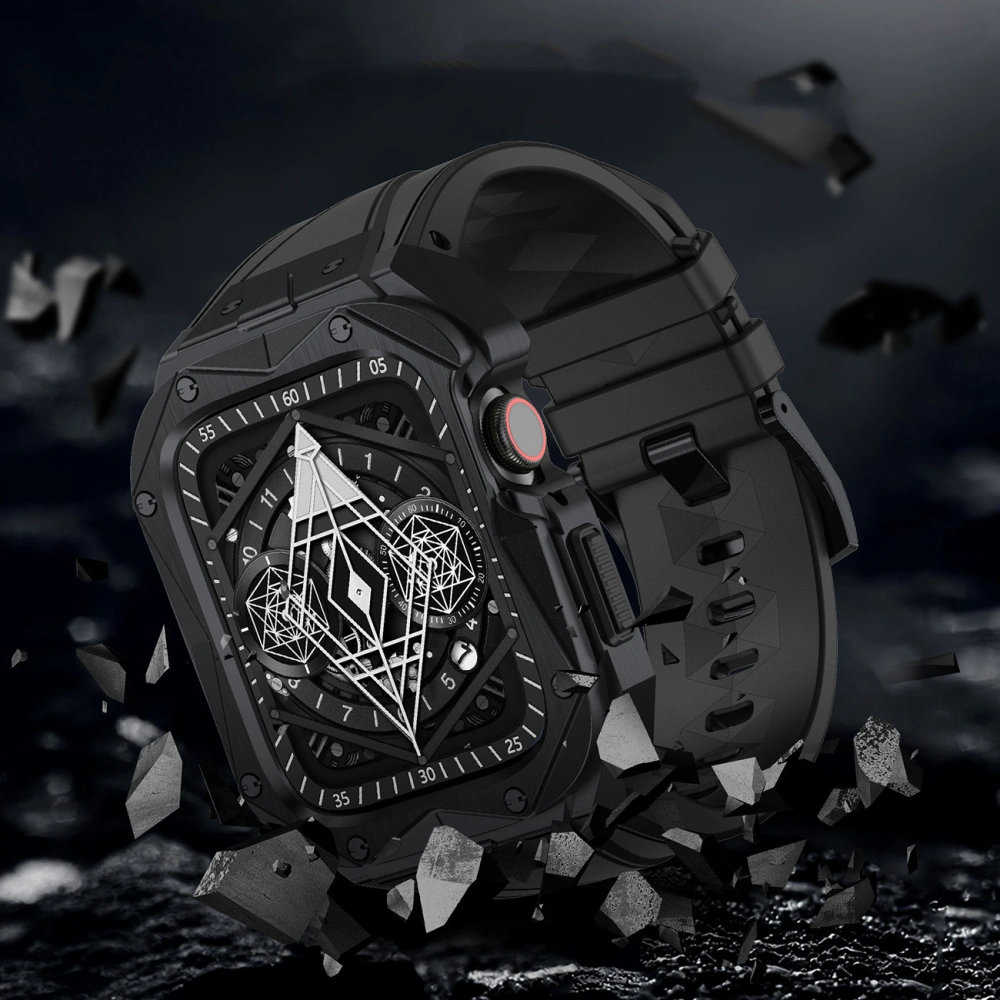 Pasek + etui Kingxbar CYF140 2w1 Apple Watch 4/5/6/7/8/9/SE 44/45mm złote