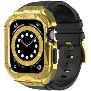 Kup Pasek + etui Kingxbar CYF140 2w1 Apple Watch 4/5/6/7/8/9/SE 44/45mm złote - KGX650 - {ean13} - Sklep Home Screen