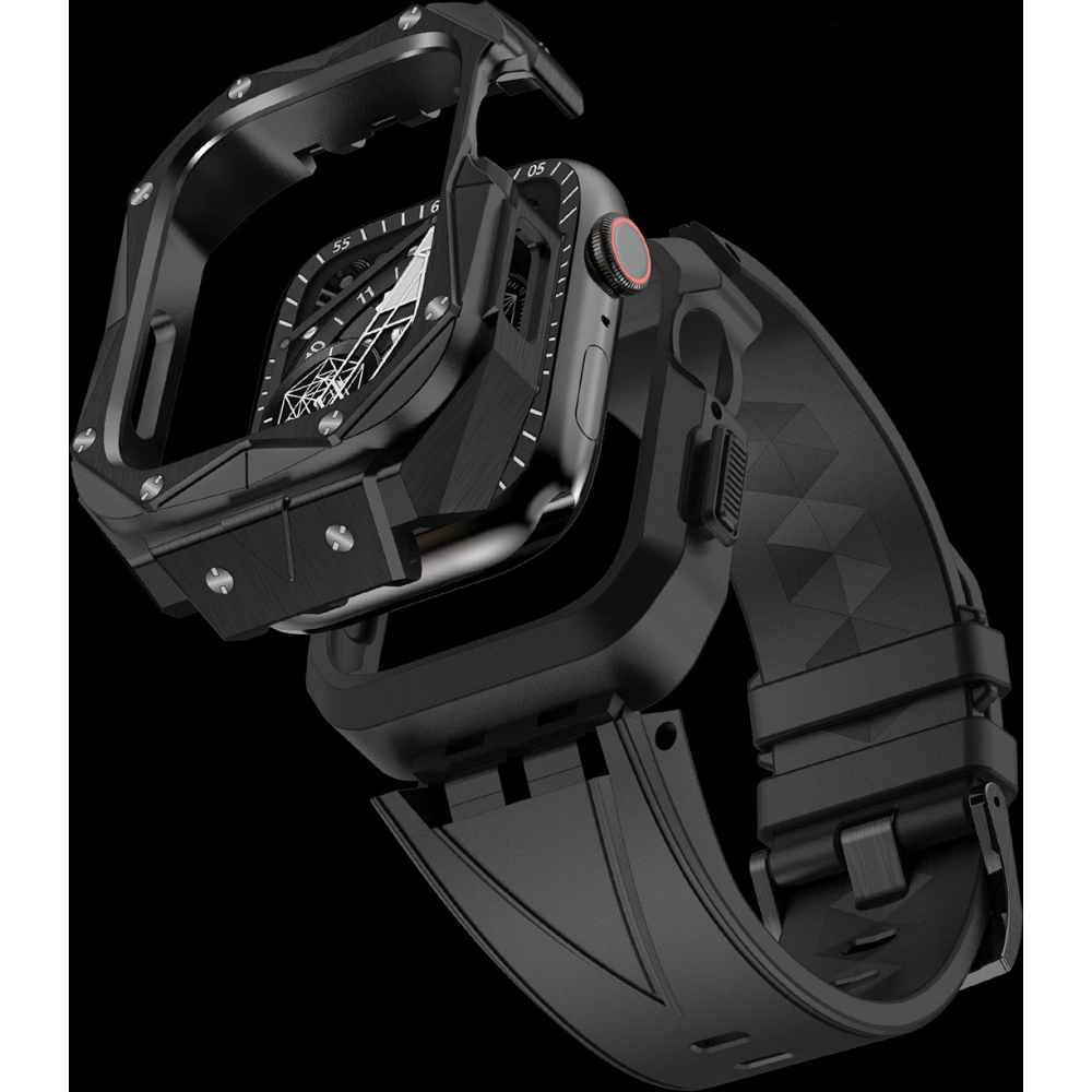 Pasek + etui Kingxbar CYF140 2w1 Apple Watch 4/5/6/7/8/9/SE 44/45mm złote