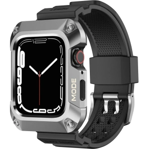 Kup Pasek + etui Kingxbar CYF134 2w1 Apple Watch 4/5/6/7/8/9/SE 44/45mm srebrne - KGX653 - {ean13} - Sklep Home Screen